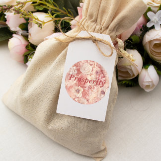 Prosperity Psalm 1:1-3 Verse Elegante rosa Blume Runder Aufkleber