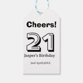 Prost 21 Geburtstag fett gedruckter Name Junge Man Geschenkanhänger