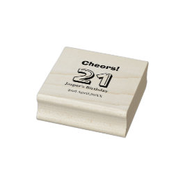 Prost 21 Geburtstag fett gedruckter Name Junge Man Gummistempel