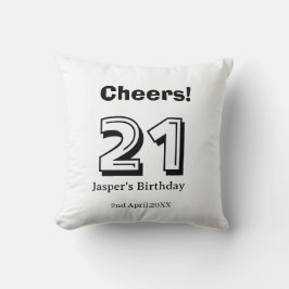 Prost 21 Geburtstag fett gedruckter Name Junge Man Kissen