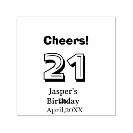 Prost 21 Geburtstag fett gedruckter Name Junge Man Permastempel