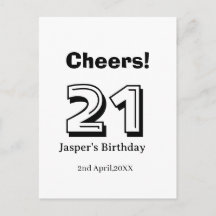 Prost 21 Geburtstag fett gedruckter Name Junge Man