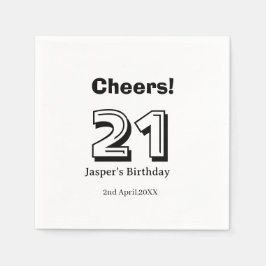 Prost 21 Geburtstag fett gedruckter Name Junge Man Serviette
