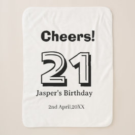 Prost 21 Geburtstag fett gedruckter Name Junge Man Sherpadecke