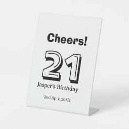 Prost 21 Geburtstag fett gedruckter Name Junge Man Sockelschild