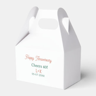 Prost 40 glücklicher Jahrestag orange grün Name Da Geschenkschachtel