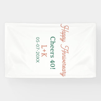 Prost 40 glückliches Jubiläum orange grün Name Dat Banner