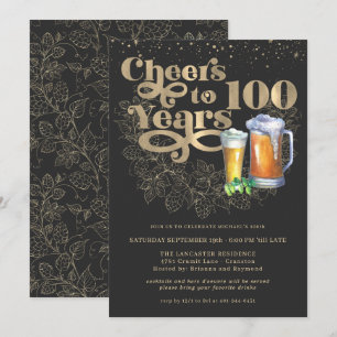Prost auf 100 Jahre Geburtstagsfeier zum runden Einladung