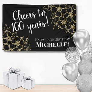 Prost auf 100 Jahre Schwarz und Gold 100. Geburtst Banner