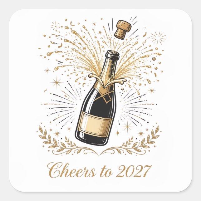 Prost auf 2027 Aufkleber (Vorderseite)