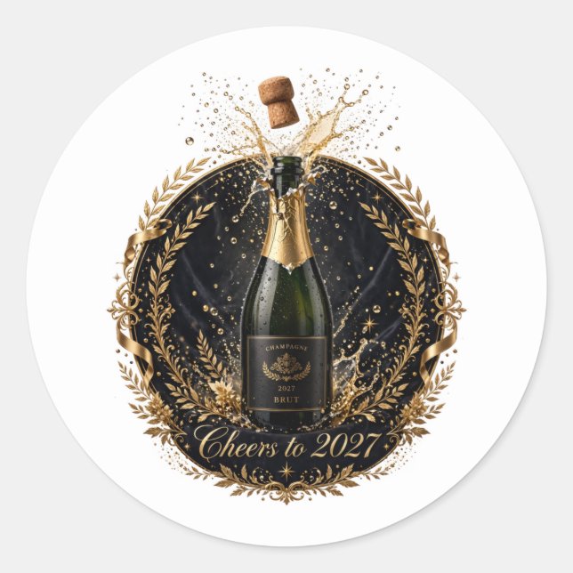Prost auf 2027 Aufkleber (Vorderseite)