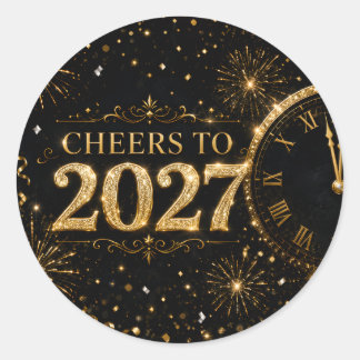 Prost auf 2027 runder aufkleber