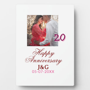 Prost auf 20 Jahre glückliches Jubiläum Foto hinzu Fotoplatte