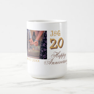 Prost auf 20 Jahre glückliches Jubiläum Foto hinzu Kaffeetasse