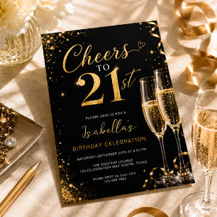 Prost auf 21 Champagner 21. Geburtstagsfeier Einladung