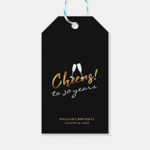 Prost auf 30 Jahre Chic Gold Schwarz Erwachsener G Geschenkanhänger