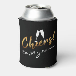 Prost auf 30 Jahre Gold Black Chic Erwachsener Geb Dosenkühler