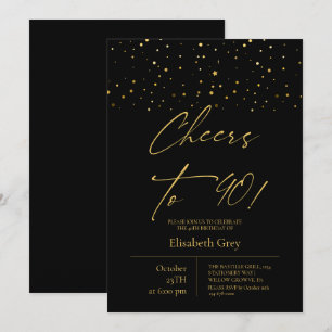 Prost auf 40⎮Gold Schwarz Modern 40. Geburtstag Einladung