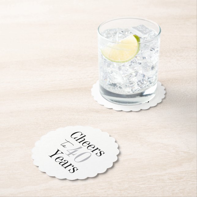 Prost auf 40 Jahre Minimal Silver Party Untersetzer (Vor Ort)