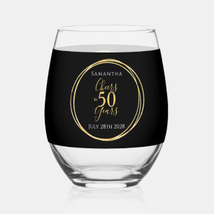 Prost auf 50 Jahre 50. Geburtstag Black Gold Party Weinglas Ohne Stiel