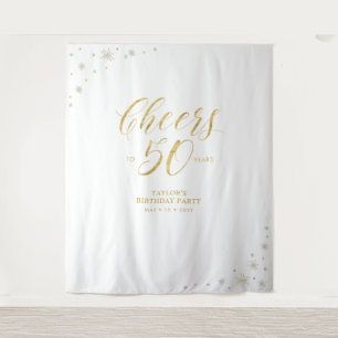 Prost auf 50 Jahre Goldene 50er Geburtstagsparty Wandteppich