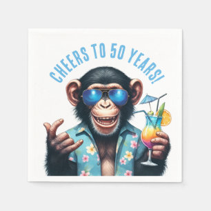 Prost auf 50 Jahre Summer Monkey 50. Geburtstag Serviette