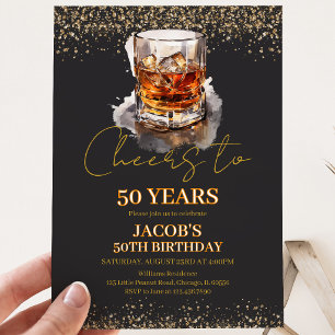 Prost auf 50 Jahre Whiskey-Geburtstag Einladung