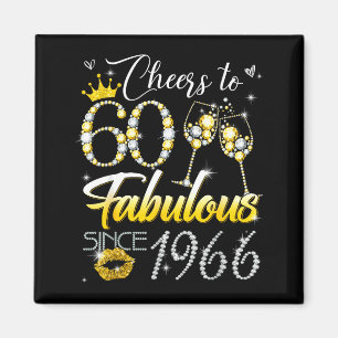 Prost auf 60 fantastisch seit 1966 60. Geburtstag Magnet