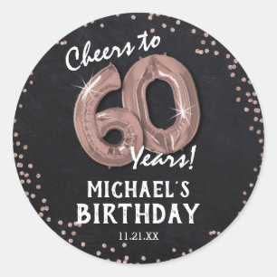 Prost auf 60 Jahre! 60. Geburtstag Runder Aufkleber