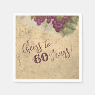 Prost auf 60 Jahre, 60. Geburtstag Wein Thema Part Serviette