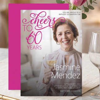 Prost auf 60 Jahre Foto-Overlay Geburtstagsfeier Einladung