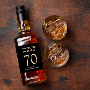 Prost auf 70 Jahre Black Gold 70. Geburtstagsfeier Alkoholflaschenetikett