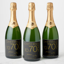 Prost auf 70 Jahre Black Gold Eleganter Geburtstag