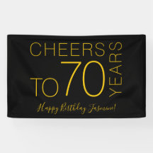 Prost auf 70 Jahre Black Gold Eleganter Geburtstag