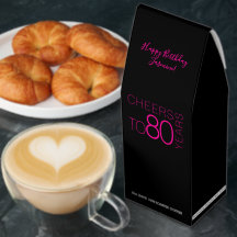 Prost auf 80 Jahre Black Pink Elegantes Geburtstag