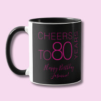 Prost auf 80 Jahre Black Pink Elegantes Geburtstag