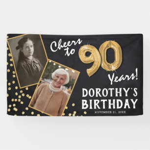 Prost auf 80 Jahre Gold 2 Foto Geburtstag Banner