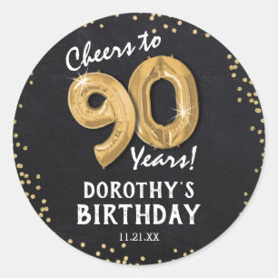 Prost auf 90 Jahre! 90. Geburtstag Runder Aufkleber