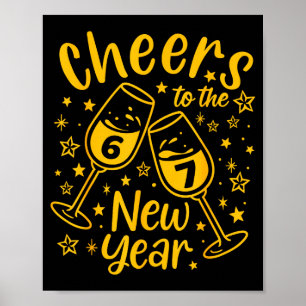 Prost auf das neue Jahr 2026 Lustig 67 Meme Neujah Poster
