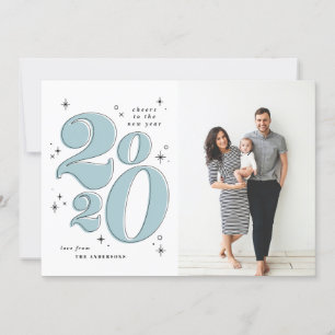 Prost auf das neue Jahr fett 2020 Typografie Feiertagskarte