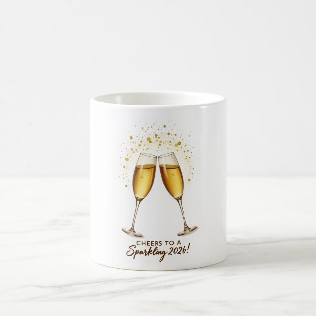 Prost auf das sprühende 2026 Mug Kaffeetasse (Mittel)