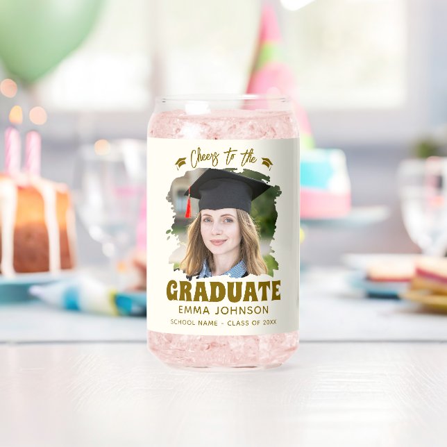 Prost auf den Absolventen - Benutzerdefiniertes Fo Dosenglas (Insitu (Geburtstag))