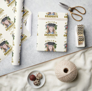 Prost auf den Absolventen Benutzerdefiniertes Foto Geschenkpapier