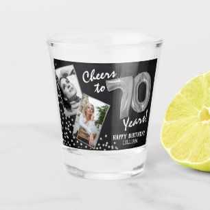 Prost auf die 70 Jahre Geburtstag 2 Foto Schnapsglas