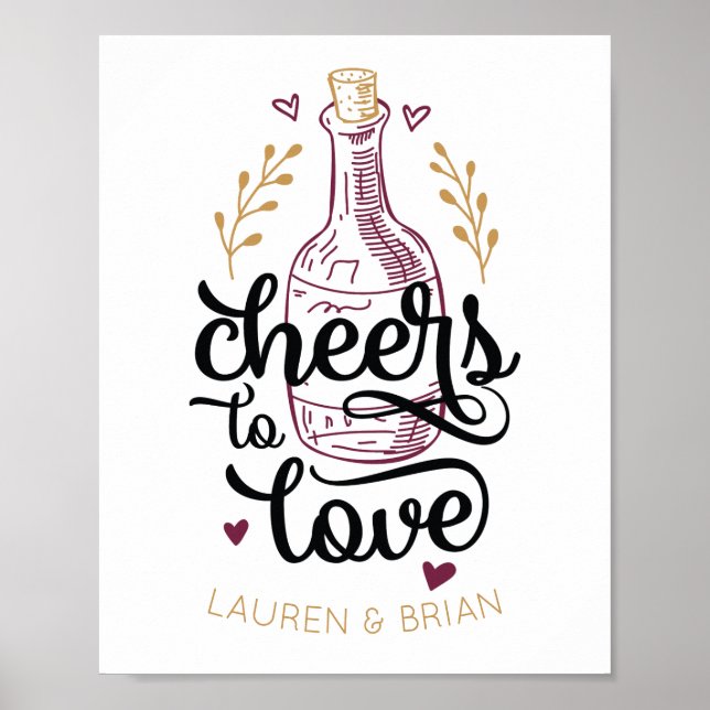 Prost auf die Liebe Brautparty-Plakat Poster (Vorne)