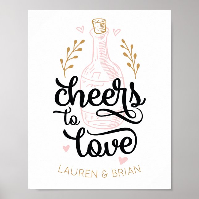 Prost auf die Liebe Brautparty-Plakat Poster (Vorne)