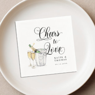 Prost auf die Liebe Champagner Hochzeits-Cocktails Serviette
