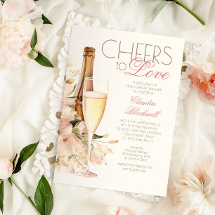 Prost auf die Liebe Champagner-Junggesellinnenabsc Einladung