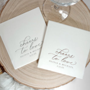 Prost auf die Liebe Elegante Hochzeit Gold Servietten Mit Folie
