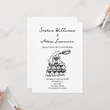 Prost auf die Liebe Handgezeichnete Hochzeit